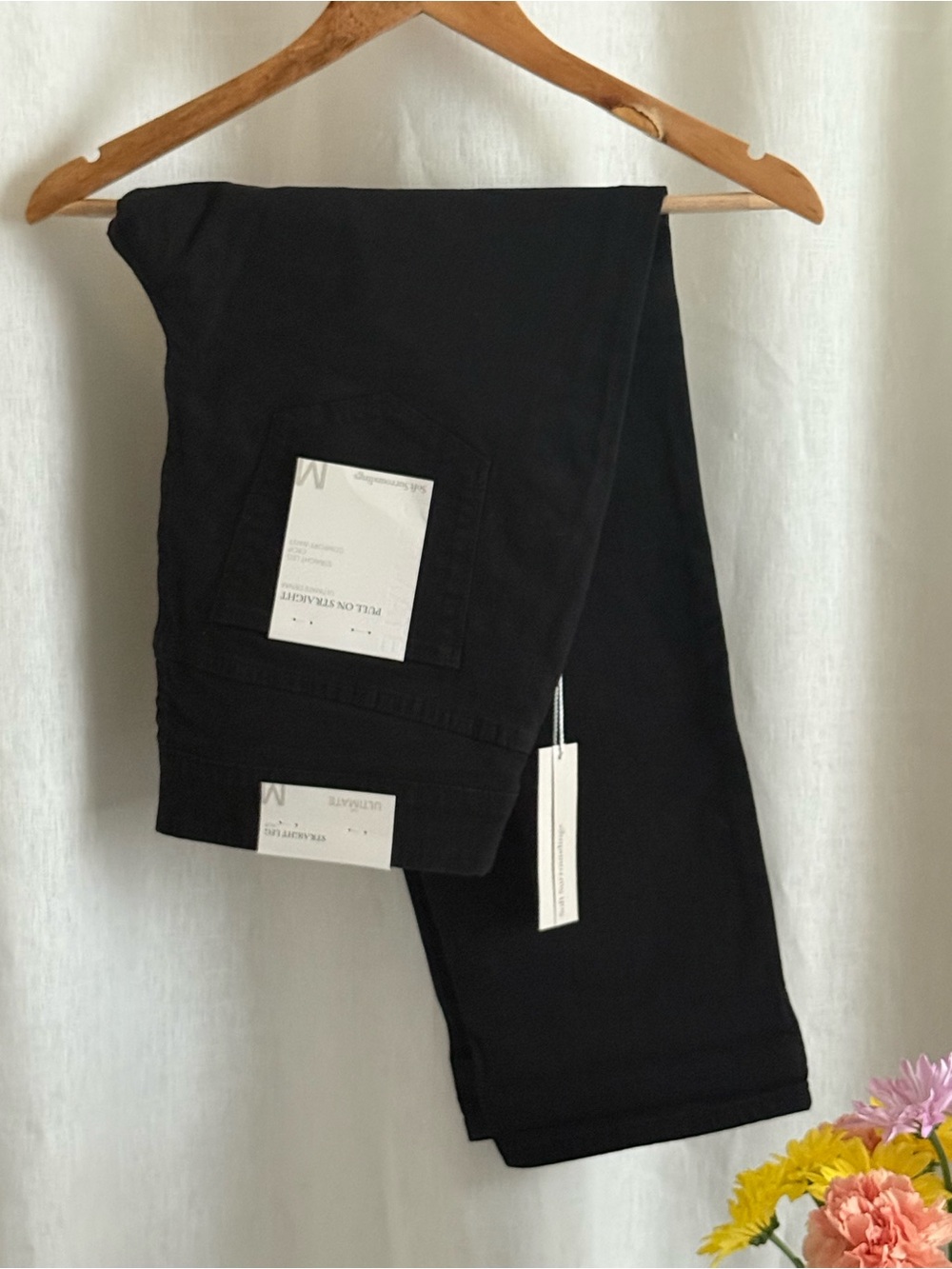 NWT Soft Surroundings Ultimate Pull On Pants M Medium Black Stretch Crop Jeans